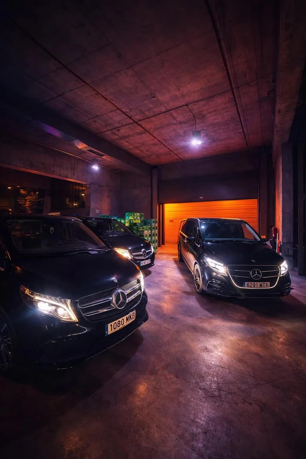 Flota de Mercedes Clase V negros de AurelTransfers